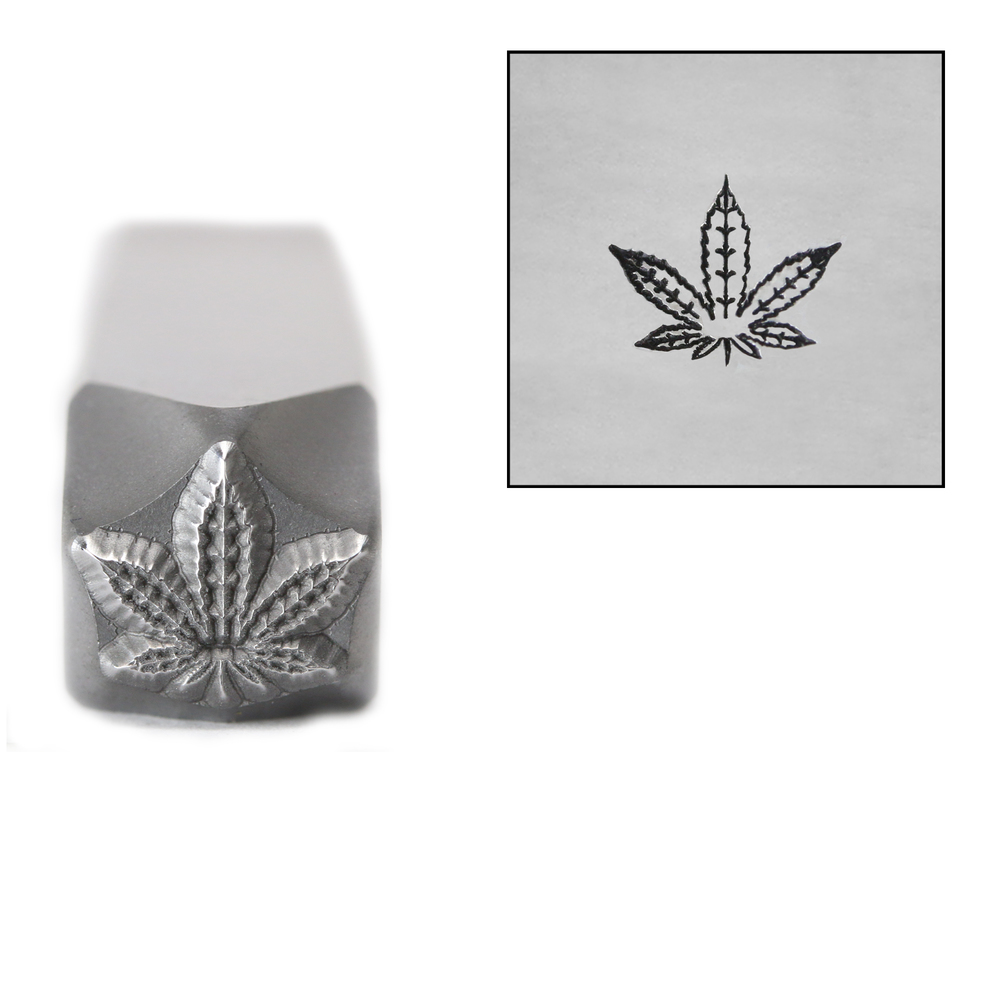 Metal Stamping Tools Hemp / Cannabis Leaf Metal Design Stamp, 8mm, by Stamp Yours